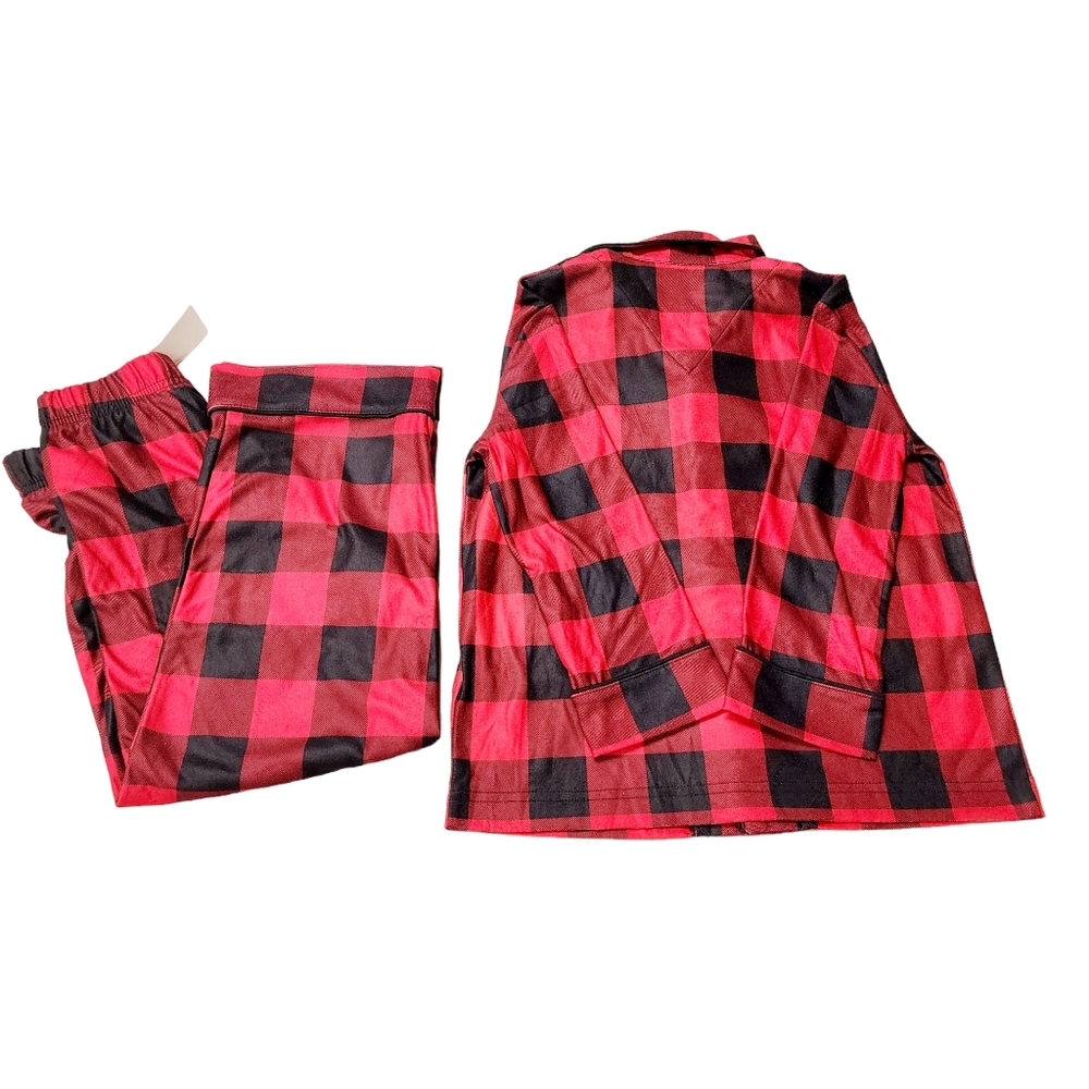 Kids 2-Piece Christmas Plaid Pajama Set - Button Down Shirt - Size 4‎ - NWT - Picture 3 of 8
